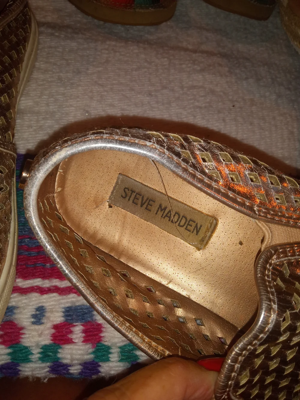 Steve Madden Women's Gold Perforated Slip-On Sneakers
